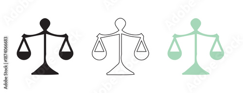 Justice Balance Scale Line Icon for Law and Fairness