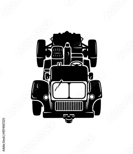 Fire Truck Silhouette Design