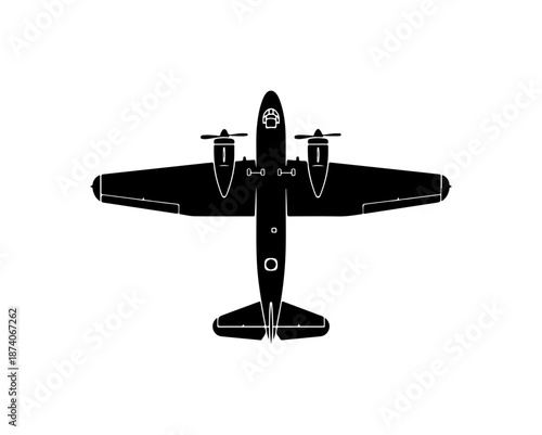Vintage Military Airplane Illustration