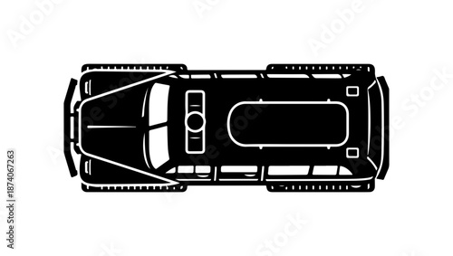 Top View of a Black SUV