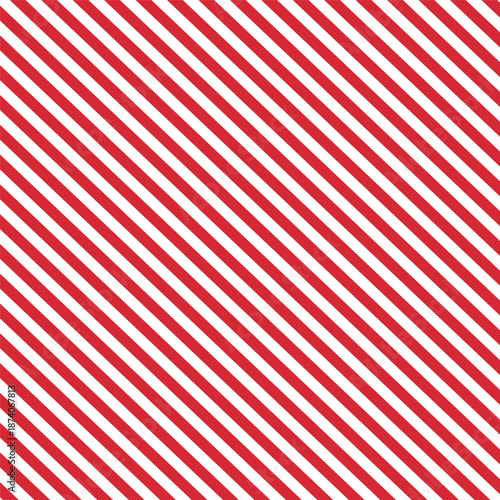 Crisp red white horizontal stripes seamless vector pattern. Perfect for Christmas candy cane themes, patriotic banners, racing flags, apparel, packaging, backgrounds on stock photography sites.