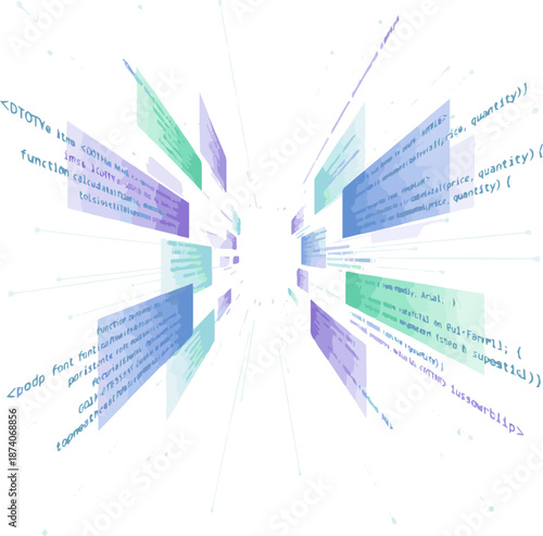 Create a Code, HTML, php web programming source code. Abstract code background.