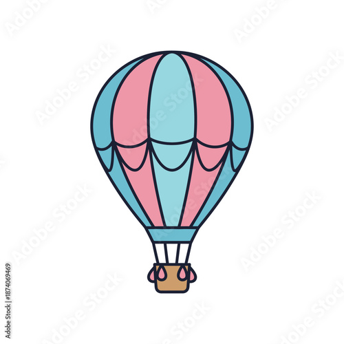 Colorful Hot Air Balloon Illustration for Adventure and Travel.