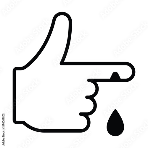 Finger Prick Vector Icon which can easily modify or edit