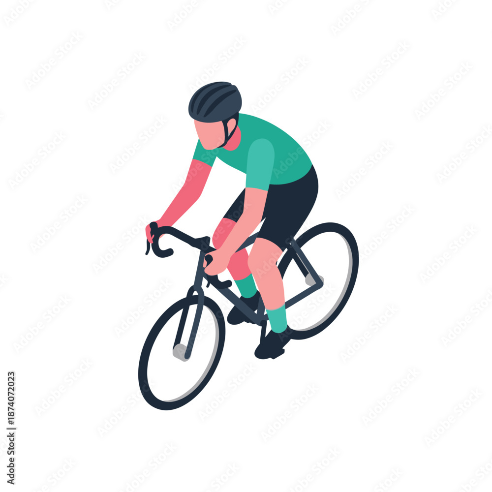 Fototapeta premium Cyclist riding a bicycle with determination and focus.