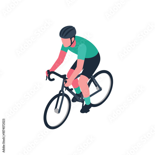 Cyclist riding a bicycle with determination and focus.