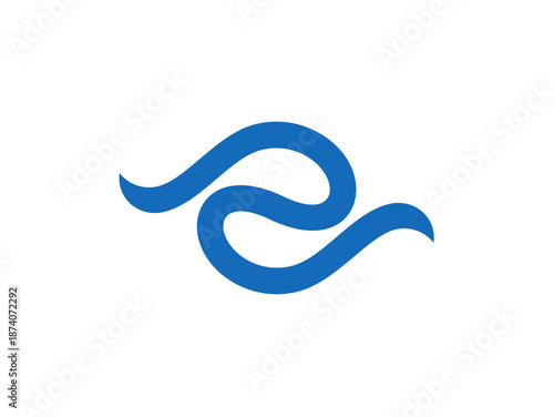 Blue Abstract Shape: A minimalist blue abstract shape, simple yet dynamic, evokes a sense of flow and fluidity, perfect for conveying movement or connection.