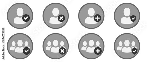 Vector flat illustration in grayscale. Avatar, user profile, person icon, gender neutral silhouette, profile picture. Suitable for social media profiles, icons, screensavers and as a template.