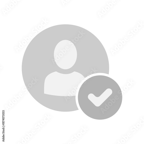 Vector flat illustration in grayscale. Avatar, user profile, person icon, gender neutral silhouette, profile picture. Suitable for social media profiles, icons, screensavers and as a template.