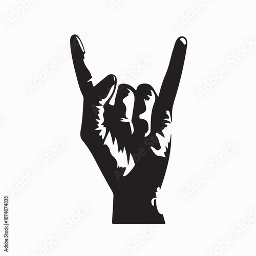 Heavy metal hand sign design for logo and other uses silhouette vector