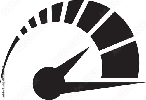 Minimal Speedometer Gauge Icon Representing Performance Speed Power Efficiency Technology And Modern Analytics Design