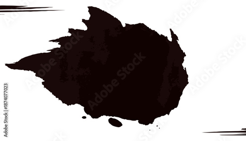 Dark Brown Ink Blot Abstract Paint Splash Isolated