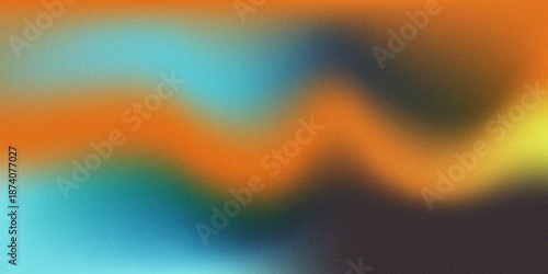 Abstract swirling colors of blue orange and black create a vibrant texture