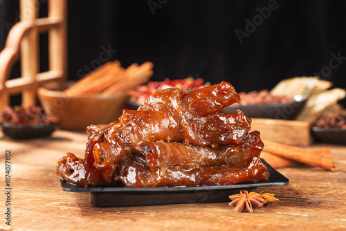 Photos A plate of delicious beef tendon