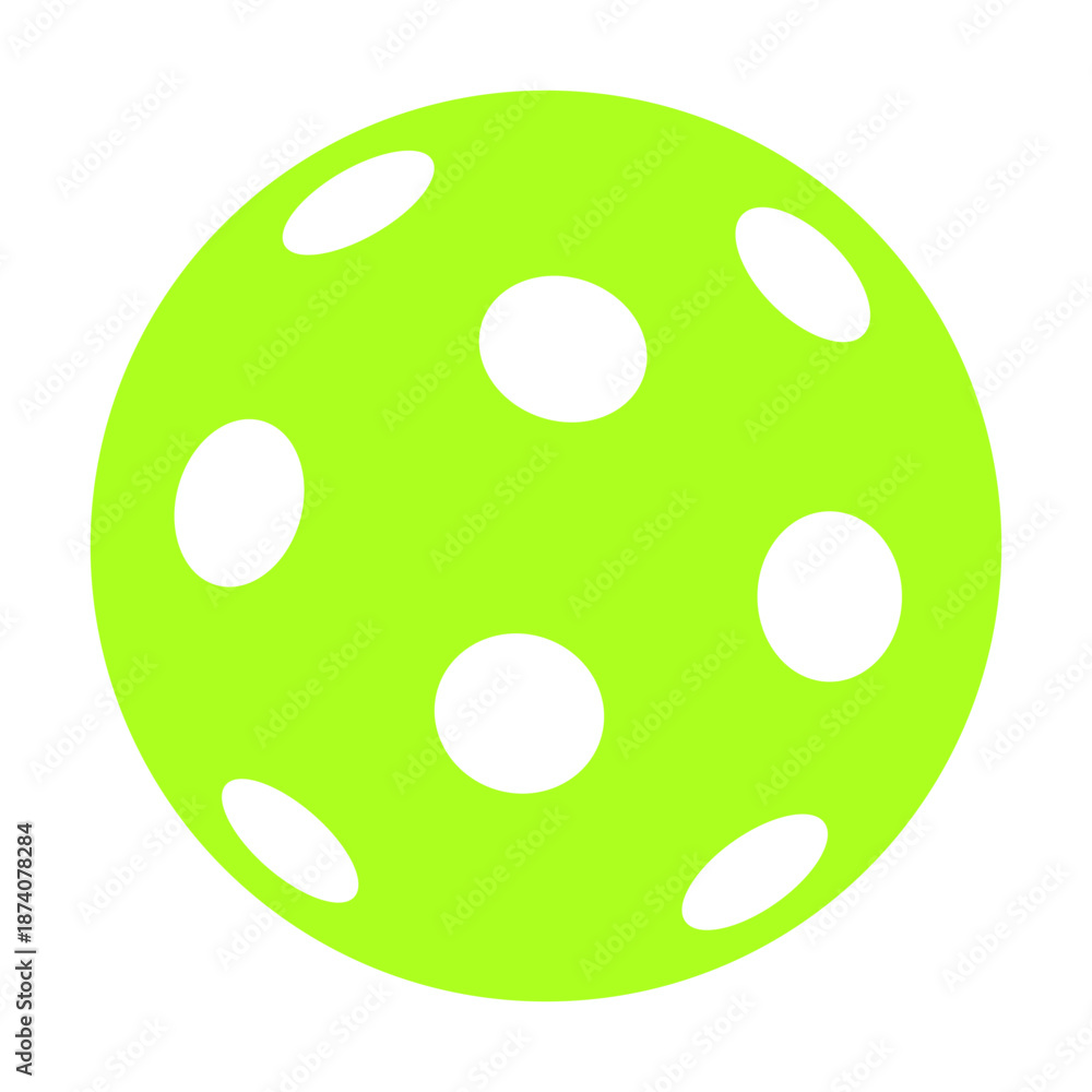 Fototapeta premium Pickleball ball green color. Vector illustration