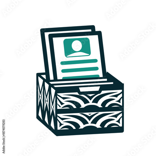 User Profile Documents in Storage Box Vector Icon