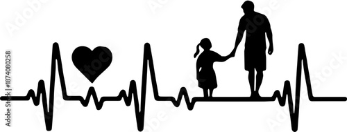 silhouette of a man love daughter