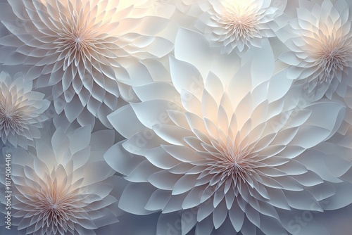 Elegant Paper Floral 3D Design Background