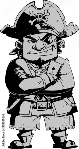 Wallpaper Mural Funny cartoon pirate captain holding a sword Torontodigital.ca