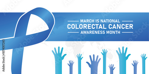 Vector illustration on the theme of Colorectal Cancer awareness month. It is a type of cancer that begins in the large intestine. The colon is the final part of the digestive tract