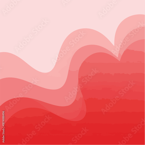 ROMANTIC RED AND PINK ABSTRACT WAVE BACKGROUND FOR VALENTINES DAY