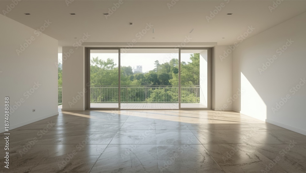 Fototapeta premium Freshly completed apartment interior emphasizing contemporary space arrangement