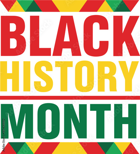 Black History Month Pan African Typography Vector