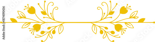 Elegant Floral Divider, Golden and Graceful