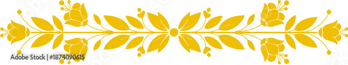 Floral Border: Elegant Yellow Design