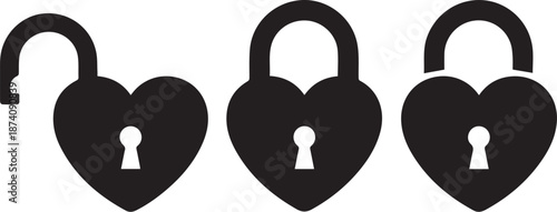 Valentines day heart shaped locks for love and romance