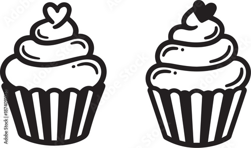 Valentines day cupcakes with heart toppers for sweet love