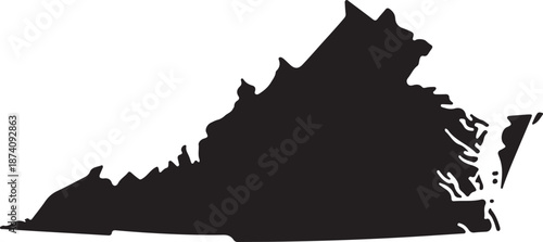 Virginia black map on white background vector