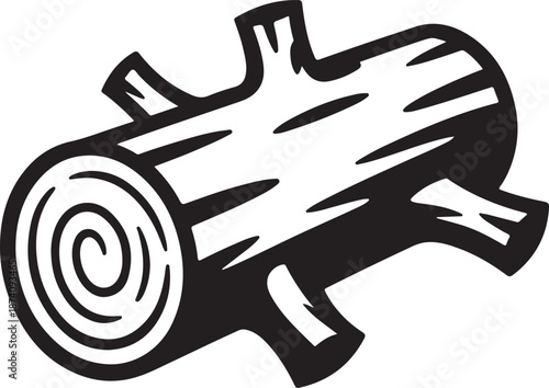 Vintage monochrome concept of wood log