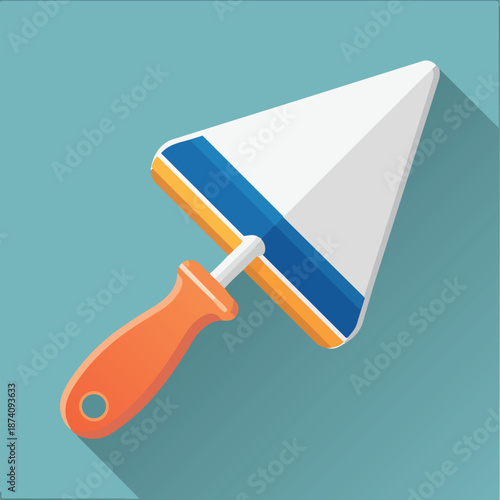 putty knife flat vector illustration icon