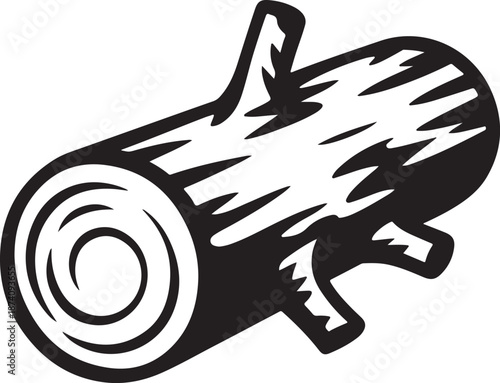 Vintage monochrome concept of wood log