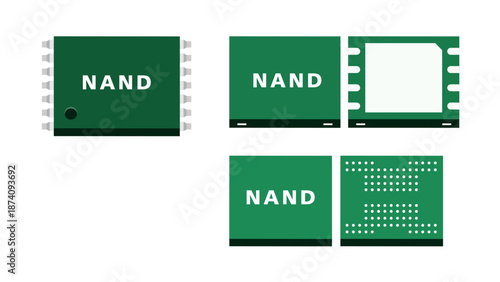 Large Capacity Storage Function Overview of NAND Flash Memory Explaining High Density Data Retention Used in SSDs and Digital Storage Systems