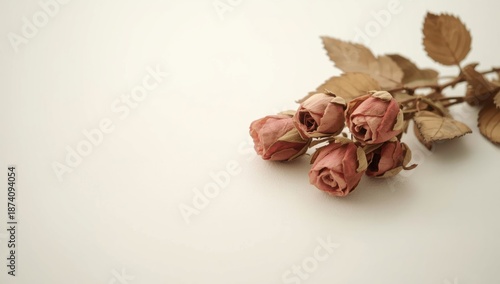 Pressed dried flowers used as natural embellishments in floral arrangements or artwork