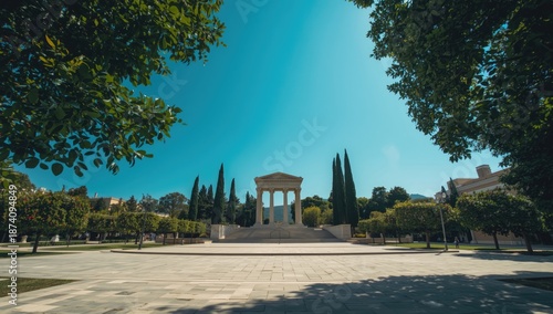 Corfu's Maitland Monument, also called Peristyle of Maitland, showcasing neoclassical design as a cultural heritage site