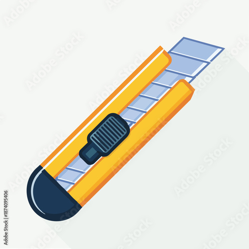 utility knife flat vector illustration icon