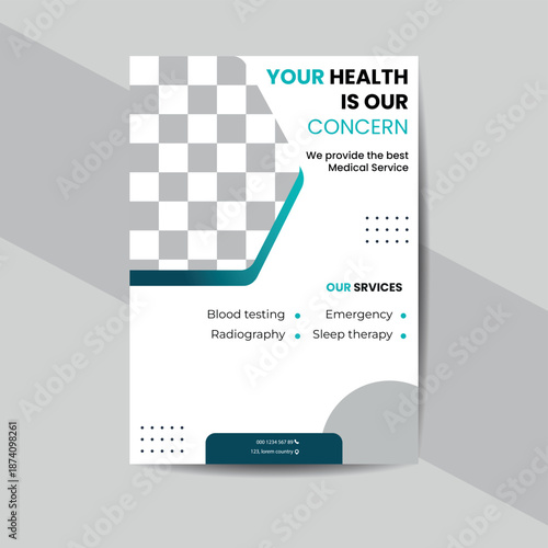 Poster cover book design template with space for photo background, Use for annual report, proposal, portfolio, brochure, flyer, leaflet, catalog, magazine, booklet, Vector template in A4 layout