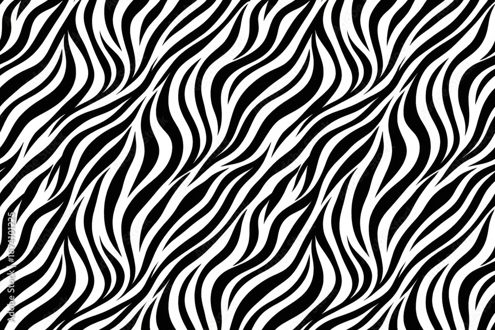 Obraz premium Decorative seamless zebra pattern featuring alternating black and white stripes for print and wallpaper
