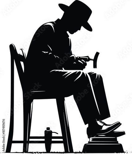 Man sitting and reading