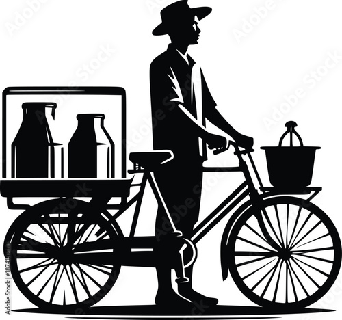 Man with milk delivery cart