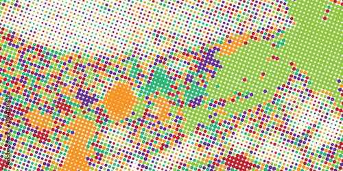 Light Multicolor, Rainbow vector modern geometrical circle abstract background. Dotted texture template. Geometric pattern in halftone style with gradient.