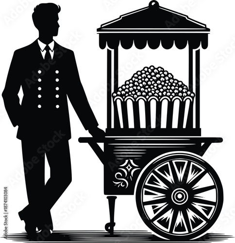 Vintage popcorn vendor
