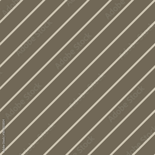 Beige diagonal stripe seamless pattern with an olive brown background. Minimal geometric vector suitable for branding, packaging, textile, wallpaper, and surface design projects.