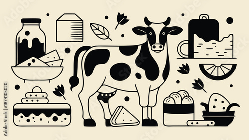 A cow stands beside another cow while a third cow grazes on grass in a sunny pasture..eps