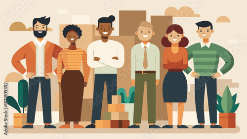 Colorful vector illustration depicting a group of individuals of various backgrounds engaged in conversation..eps