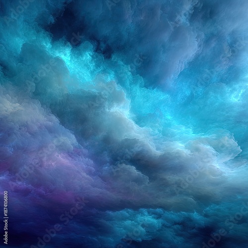 Abstract Colorful Cloudscape In Vibrant Hues