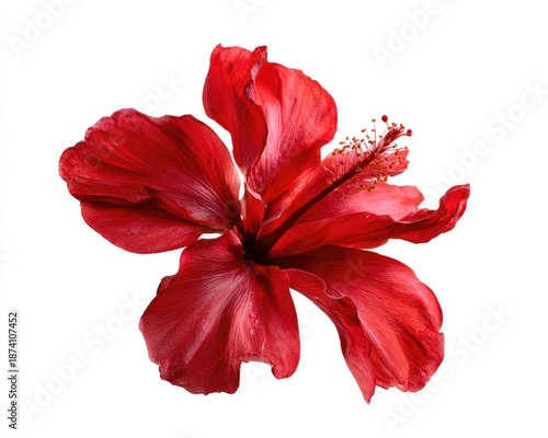 Close Up Red Hibiscus Flower